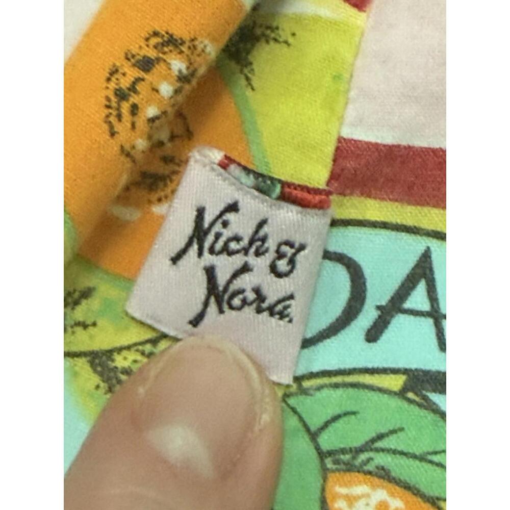 Nick & Nora Women Medium Cotton Pajama Top Shirt Fruit Print Button Up Sleepwear - Picture 5 of 9